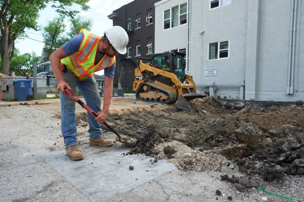 Excavating a residential parking lot